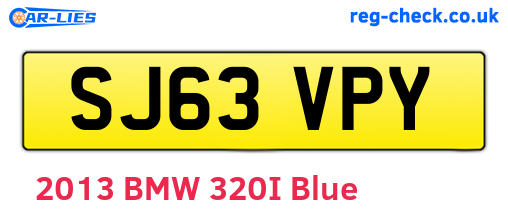 SJ63VPY are the vehicle registration plates.