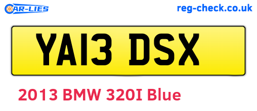 YA13DSX are the vehicle registration plates.