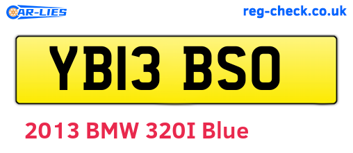 YB13BSO are the vehicle registration plates.