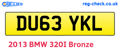DU63YKL are the vehicle registration plates.
