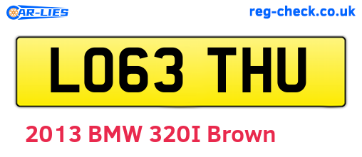 LO63THU are the vehicle registration plates.