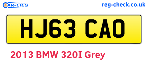 HJ63CAO are the vehicle registration plates.