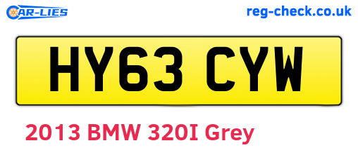 HY63CYW are the vehicle registration plates.