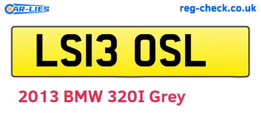 LS13OSL are the vehicle registration plates.