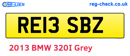 RE13SBZ are the vehicle registration plates.