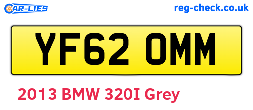 YF62OMM are the vehicle registration plates.