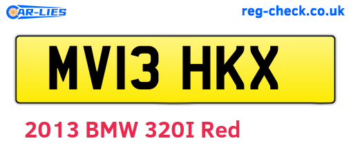 MV13HKX are the vehicle registration plates.