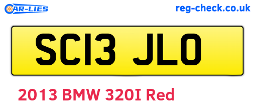 SC13JLO are the vehicle registration plates.