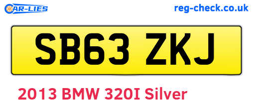 SB63ZKJ are the vehicle registration plates.