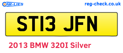 ST13JFN are the vehicle registration plates.