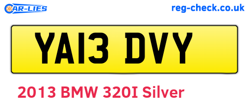 YA13DVY are the vehicle registration plates.