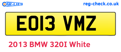 EO13VMZ are the vehicle registration plates.