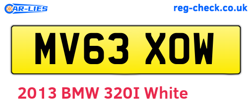 MV63XOW are the vehicle registration plates.