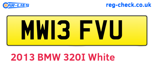 MW13FVU are the vehicle registration plates.