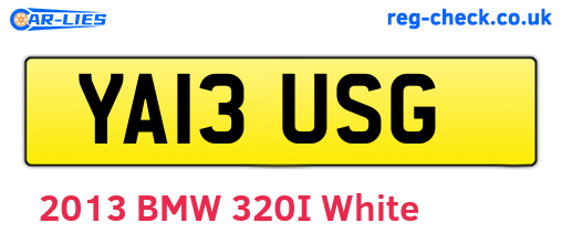 YA13USG are the vehicle registration plates.
