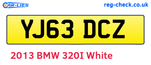 YJ63DCZ are the vehicle registration plates.