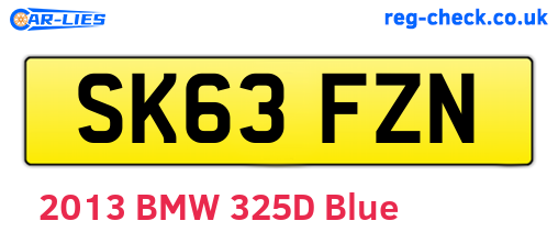 SK63FZN are the vehicle registration plates.
