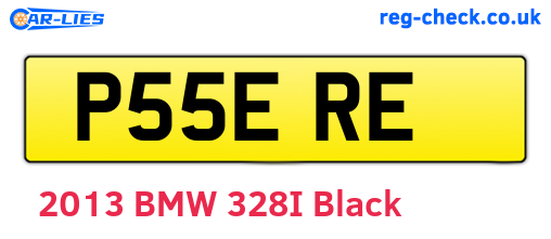 P55ERE are the vehicle registration plates.