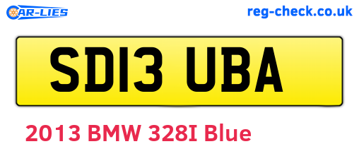 SD13UBA are the vehicle registration plates.