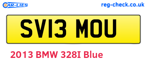SV13MOU are the vehicle registration plates.
