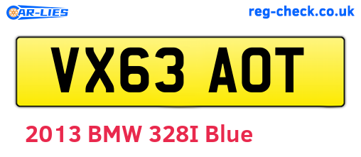 VX63AOT are the vehicle registration plates.