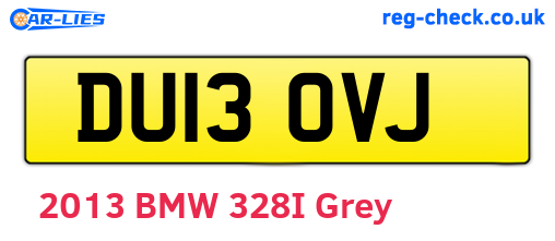 DU13OVJ are the vehicle registration plates.