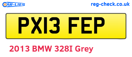 PX13FEP are the vehicle registration plates.