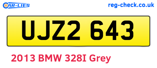 UJZ2643 are the vehicle registration plates.