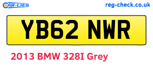 YB62NWR are the vehicle registration plates.