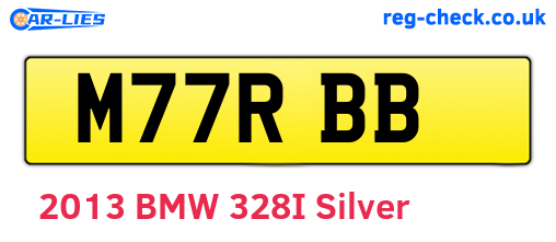 M77RBB are the vehicle registration plates.
