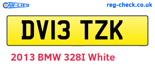 DV13TZK are the vehicle registration plates.