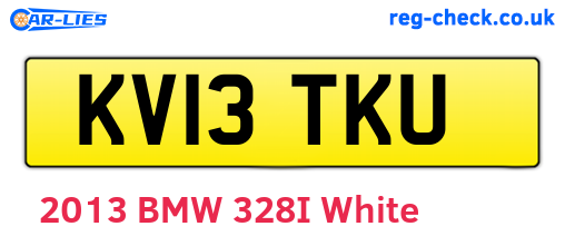 KV13TKU are the vehicle registration plates.