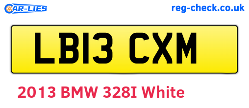 LB13CXM are the vehicle registration plates.
