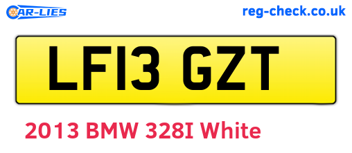 LF13GZT are the vehicle registration plates.
