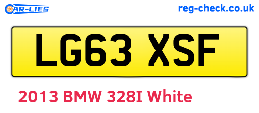 LG63XSF are the vehicle registration plates.