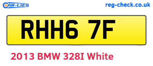 RHH67F are the vehicle registration plates.
