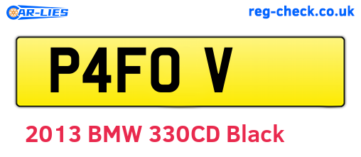 P4FOV are the vehicle registration plates.