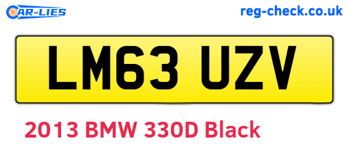 LM63UZV are the vehicle registration plates.