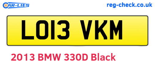 LO13VKM are the vehicle registration plates.