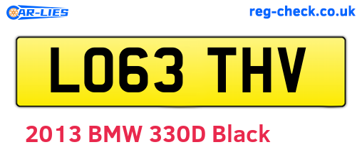 LO63THV are the vehicle registration plates.