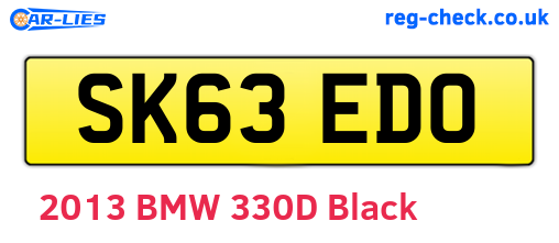 SK63EDO are the vehicle registration plates.
