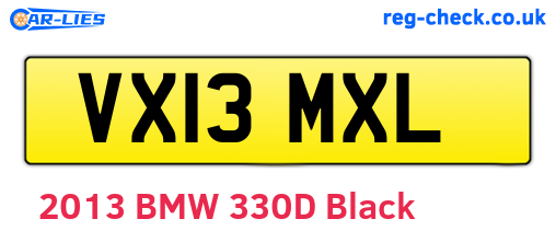 VX13MXL are the vehicle registration plates.