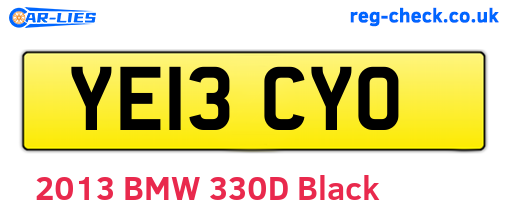 YE13CYO are the vehicle registration plates.