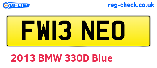 FW13NEO are the vehicle registration plates.