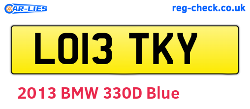 LO13TKY are the vehicle registration plates.