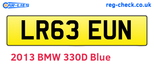 LR63EUN are the vehicle registration plates.