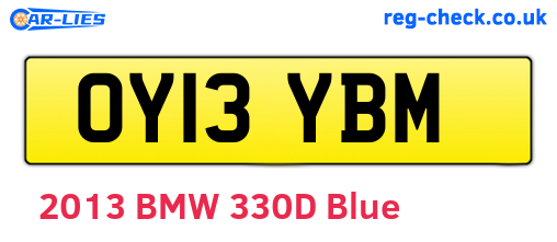 OY13YBM are the vehicle registration plates.