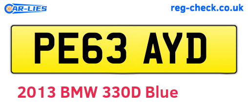 PE63AYD are the vehicle registration plates.