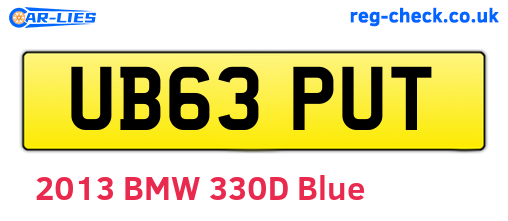 UB63PUT are the vehicle registration plates.