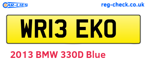 WR13EKO are the vehicle registration plates.